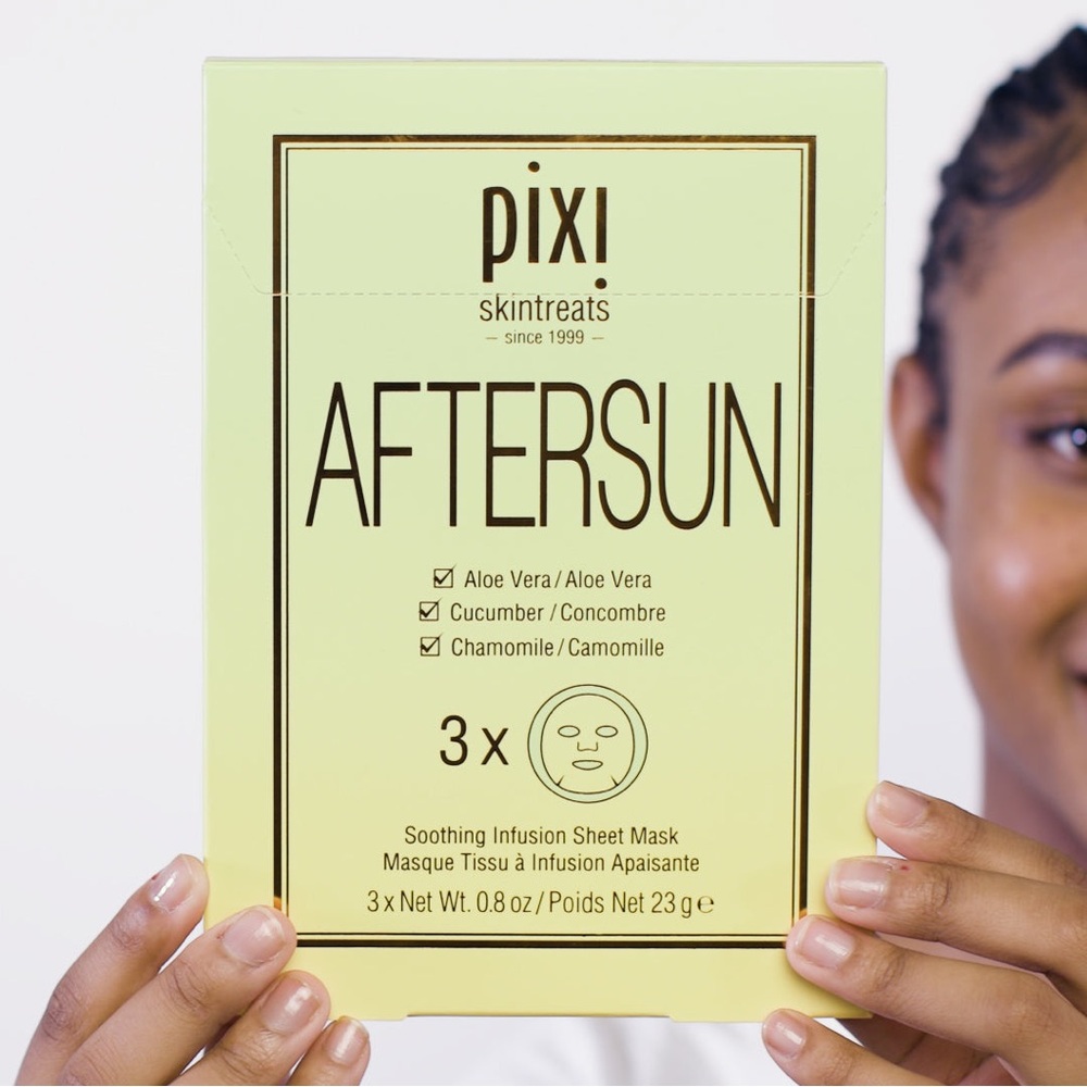 Set of 3 PIXI After sun face sheet masks aloe vera, cucumber chamomile